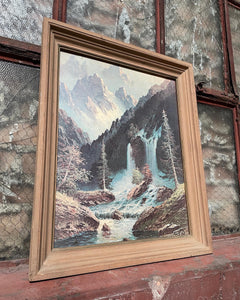 Framed Mountain Landscape Textured Print