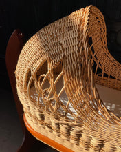 Load image into Gallery viewer, Homemade Wicker, Wood and Leather Bassinet
