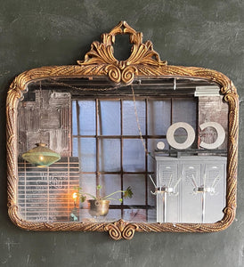 Ornate Antique Gold-Wreathed Mirror