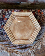 Load image into Gallery viewer, Faux Bamboo Hexagonal Ceramic Plate Set (8)
