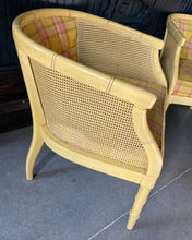 Load image into Gallery viewer, Bamboo-Style Plaid and Cane Chair Set (2)
