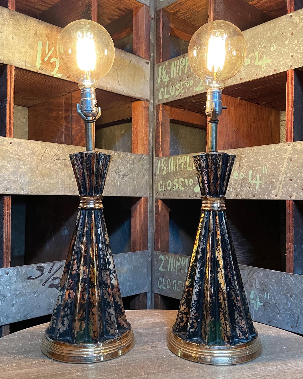 Mid-Century Edison Glam Lamp Set (2)
