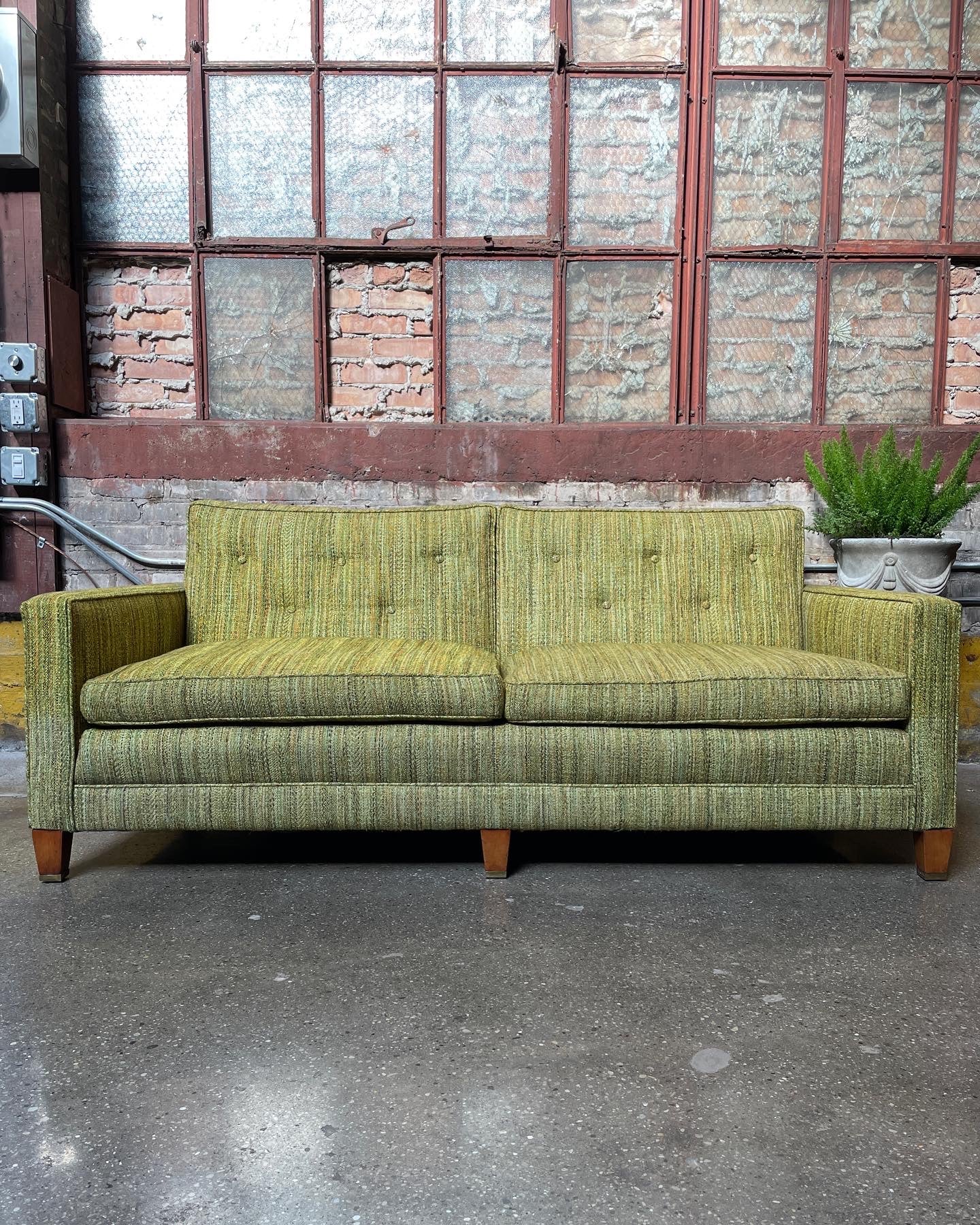 Green deals tweed sofa