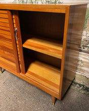 Load image into Gallery viewer, Mid-Century Sliding Louvered Door Cabinet
