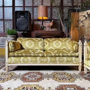 Chartreuse & Cane Loveseat, Two (2) Available