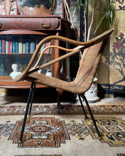 Load image into Gallery viewer, Mid-Century Sculpted Rattan and Bamboo Hoop Chair
