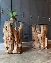 Load image into Gallery viewer, Mid-Century Knotty Stump Table Set (2)
