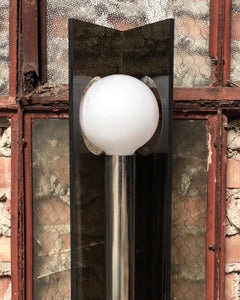 Tall Globe Lamp in Lucite and Chrome
