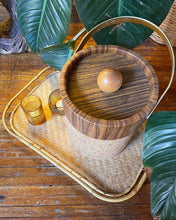 Load image into Gallery viewer, Faux Wood-Grain Vinyl and Cork Ice Bucket
