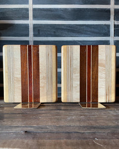 Multi-Toned Wood Bookends