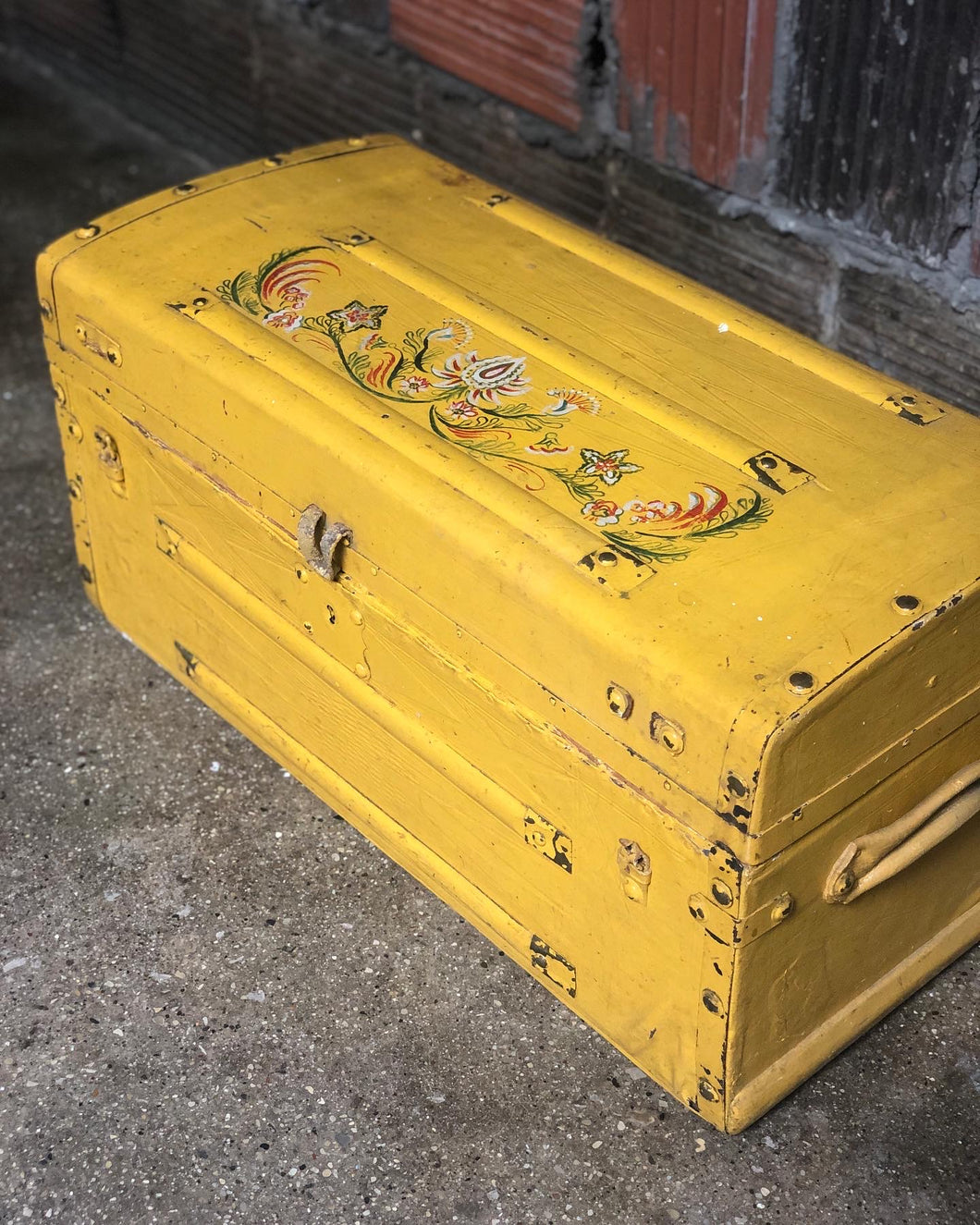 Painted Antique Trunk