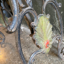 Load image into Gallery viewer, Antique Ornate Iron and Floral Velvet Bench
