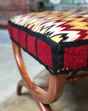 Load image into Gallery viewer, Eclectic Ottoman Studded Woven Upholstery
