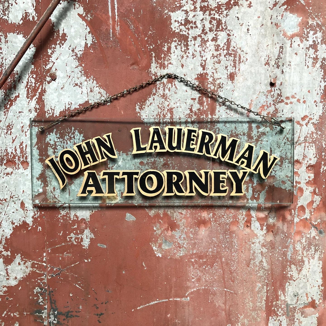 Attorney Painted Hanging Glass Sign