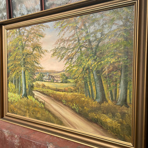 Large Farmhouse Oil Painting