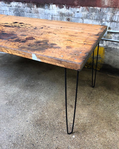 Aged Butcher Block Countertop Desk / Table