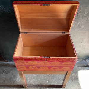 Hand-Painted Chest on Stand