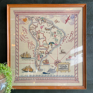 Embroidered Map of South America