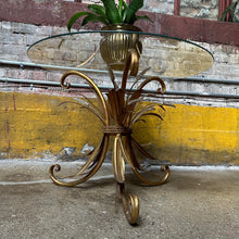 Load image into Gallery viewer, Golden Wheat Hollywood Regency Side Table
