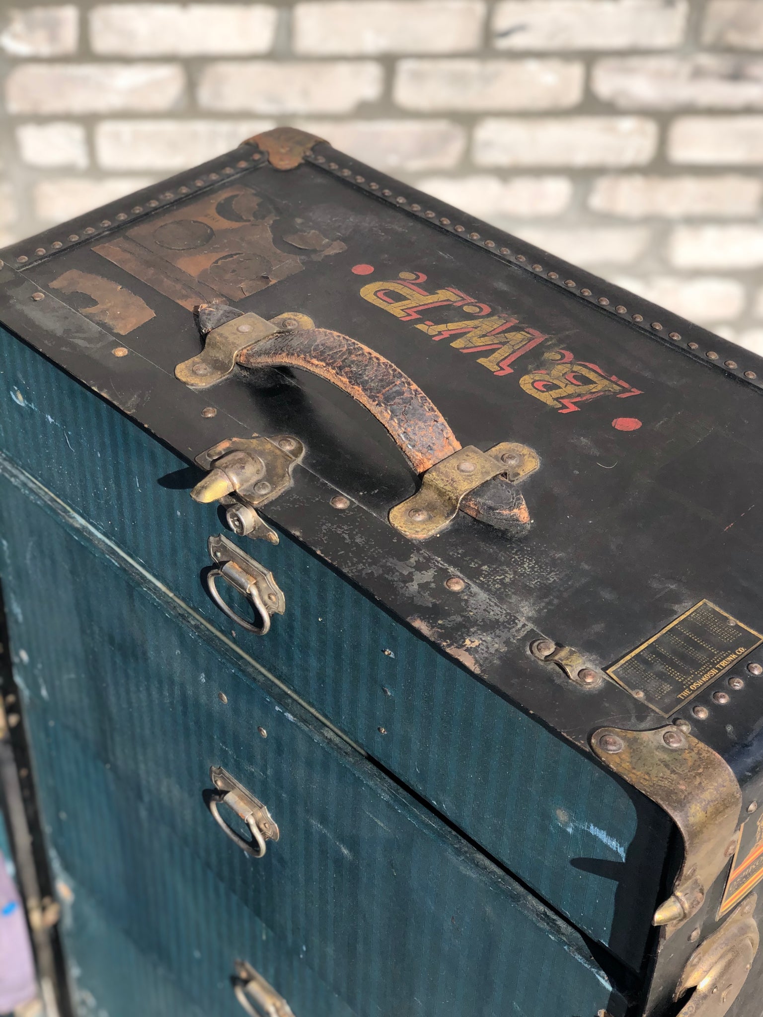Antique Wheary Steamer Trunk