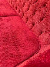 Load image into Gallery viewer, Large Red Tufted Sofa

