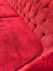 Large Red Tufted Sofa
