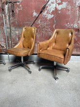 Load image into Gallery viewer, Brown Vinyl Swivel Chair Set (4)
