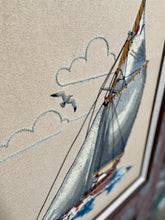 Load image into Gallery viewer, Mid-Century Yarn-Embroidered Sailboat Scene
