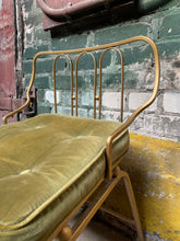 Load image into Gallery viewer, Gold Vanity Chair w/ Green Tufted Cushion
