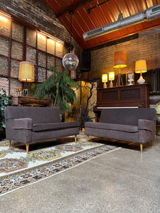 Mid-Century Brown Two-Piece Sectional