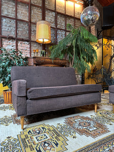 Mid-Century Brown Two-Piece Sectional