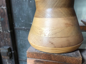 Striped Wooden Vase