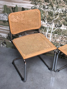 Chrome and Cane Chair Set (2)