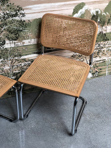 Chrome and Cane Chair Set (2)