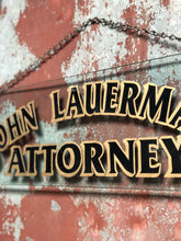 Load image into Gallery viewer, Attorney Painted Hanging Glass Sign

