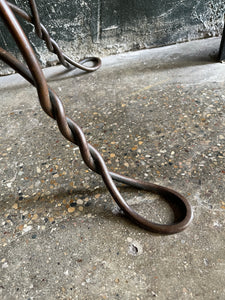 Antique Twisted Iron Adjustable Stool