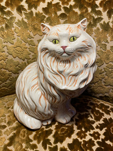 Green-Eyed Ceramic Cat