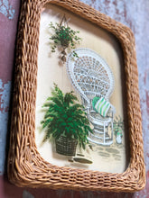 Load image into Gallery viewer, Faux-Wicker Framed Peacock Chair Print
