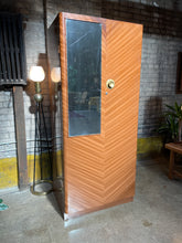 Load image into Gallery viewer, Art Deco Faux-Grain Metal Armoire
