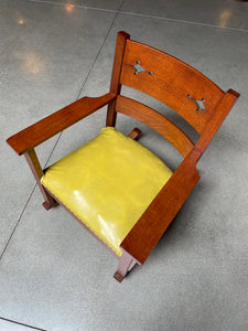 Yellow Vinyl Rocking Chair