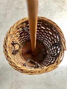 Wicker Umbrella Gardening Basket