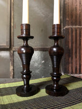 Load image into Gallery viewer, Mahogany Candlestick Holder Set (2)
