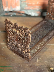 Carved Wood Extending Bookends