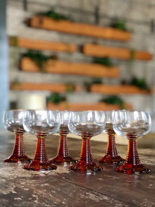 German Roemer Amber Wine Glass Set (6)