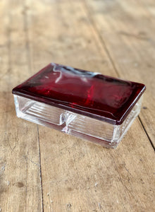 Ruby Glass Playing Card Holder