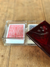 Load image into Gallery viewer, Ruby Glass Playing Card Holder
