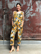 Load image into Gallery viewer, Mustard Tropical Jumpsuit
