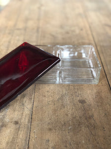 Ruby Glass Playing Card Holder